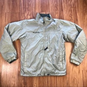 Men Columbia Reversible Green Zip Up Jacket Small